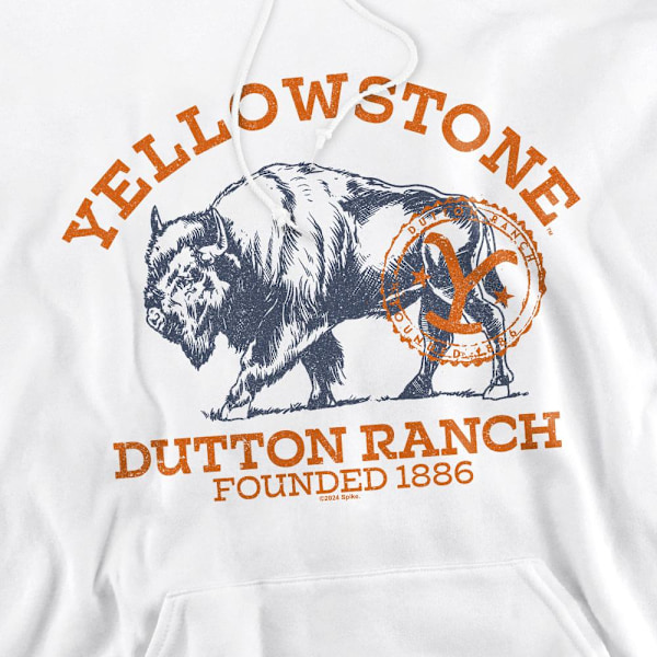 Yellowstone Herr Dutton Ranch Buffalo Hoodie L Vit White L