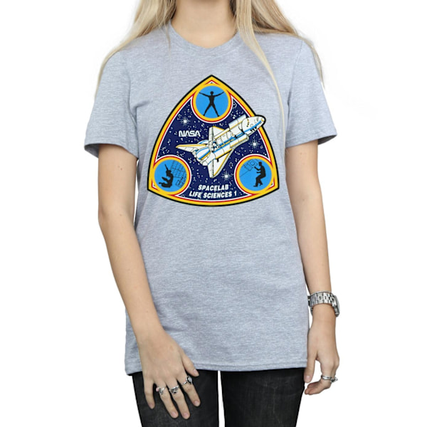 NASA Dam/Damer Classic Spacelab Life Science Bomull Boyfriend T-shirt L Sports Grey Sports Grey L