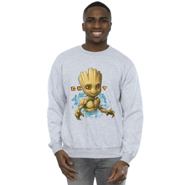 Guardians Of The Galaxy Mens Groot Flowers Sweatshirt XL Sports Sports Grey XL
