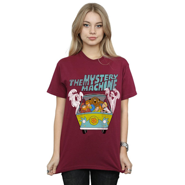 Scooby Doo Dam/Damer Mystery Machine Bomull Boyfriend T-shirt Burgundy XXL