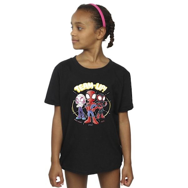 Marvel Girls Spidey And His Amazing Friends Sketch Bomull T-shirt Black 5-6 Years