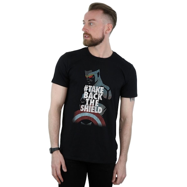 Marvel Herr Captain America Sam Wilson Take Back The Shield T-S Black L