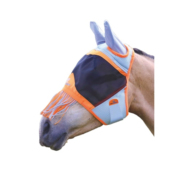 Shires Fringe Air Motion Horse Flugmask med öron Cob Orange Orange Cob