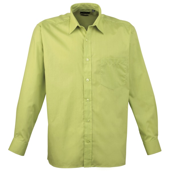Premier Mens Premier Poplin Långärmad formell skjorta 20 Lime Lime 20