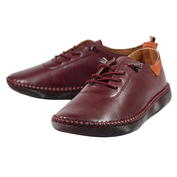 Lunar Dam/Dam St Vincent Läder Plimsolls 5 UK Burgundy Burgundy 5 UK