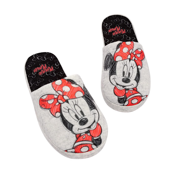 Disney Dam/Dam Minnie Mouse Tofflor 3 UK-4 UK Grå Grey 3 UK-4 UK