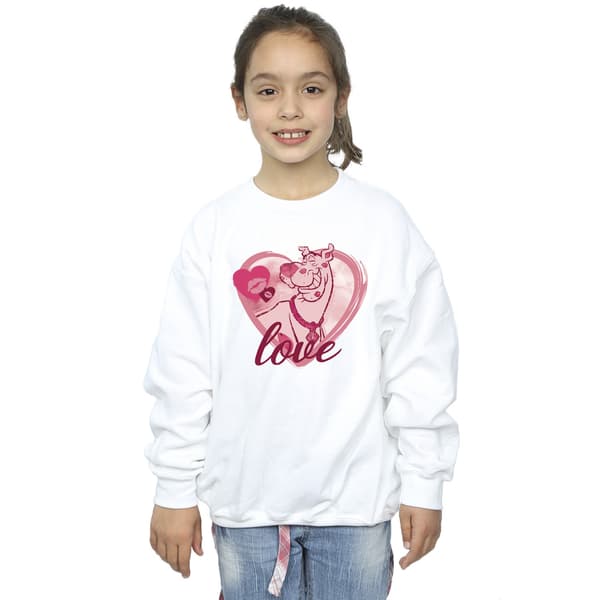Scooby Doo Flickor Älskar Kyssar Sweatshirt 3-4 År Vit White 3-4 Years