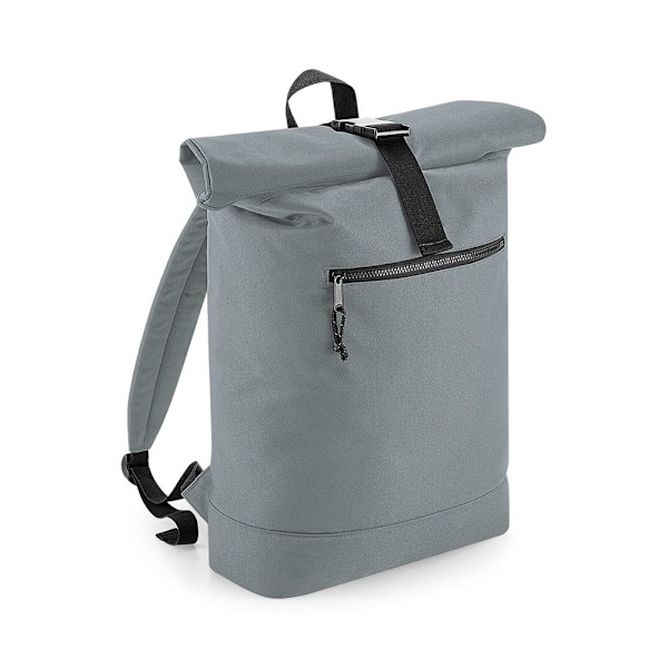 BagBase Unisex Återvunnen Roll-Top Ryggsäck One Size Pure Grey Pure Grey One Size