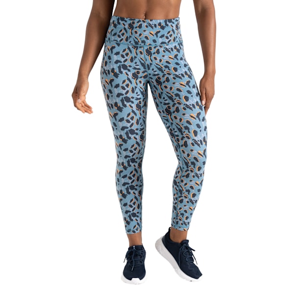 Dare 2B Dam/Damer Influential Recycled Leopard Print Leggin Niagara Blue 16 UK
