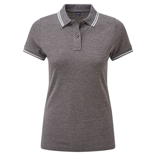 Asquith & Fox Dam/Damer Klassisk Passform Tipped Polo L Charcoal/ Charcoal/White L