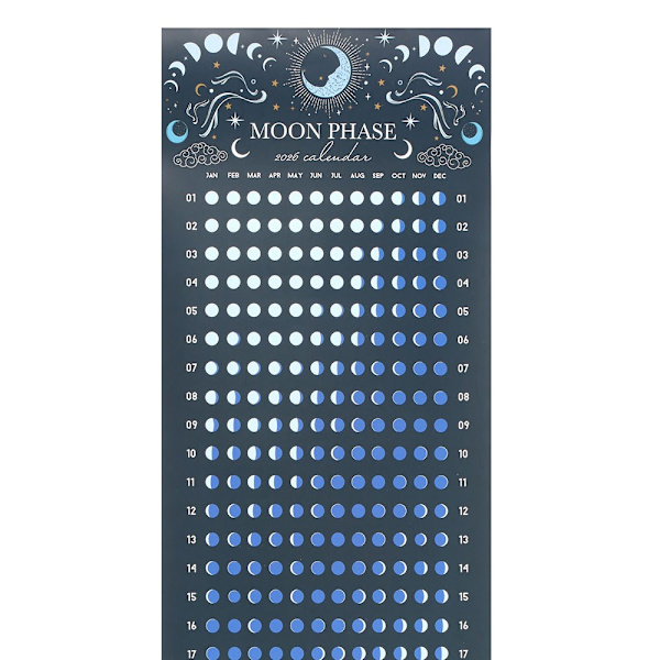 Something Different 2026 Månfaser Väggkalender (12-pack) Blue One Size