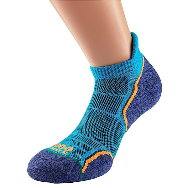 1000 Mile Mens Run Socks (2-pack) L Kingfisher Blue/Navy Kingfisher Blue/Navy L