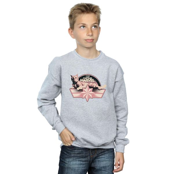 Marvel Boys Captain Marvel Chillin Goose Sweatshirt 7-8 år S Sports Grey 7-8 Years