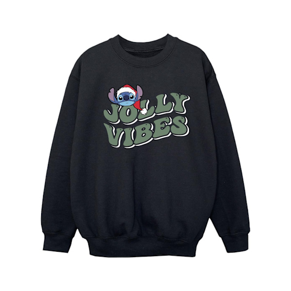 Disney Girls Lilo & Stitch Jolly Chilling Vibes Sweatshirt 7-8 Black 7-8 Years