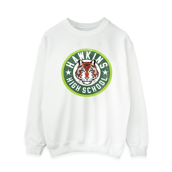 Netflix Dam/Kvinnor Stranger Things Hawkins Tiger Circle Sweatshirt White M