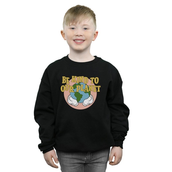 Disney Boys Musse Pigg Var snäll mot vår planet Sweatshirt 12-13 Black 12-13 Years