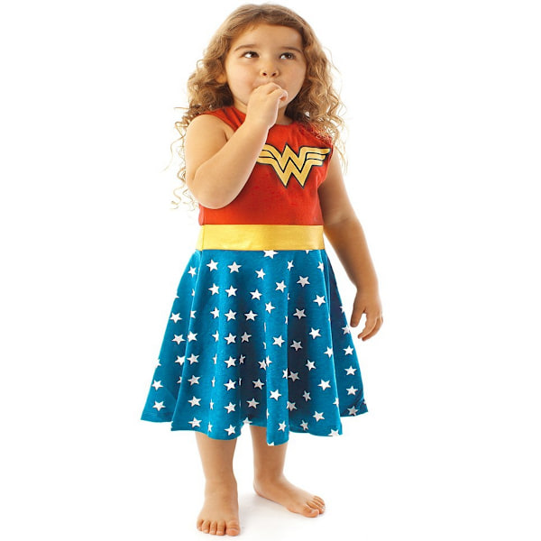 Wonder Woman Flickdräkt för flickor 5-6 år Röd/Blå Red/Blue 5-6 Years