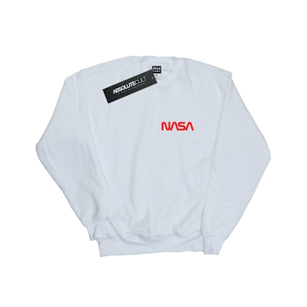 NASA Herr Modern Logo Bröst Sweatshirt M Vit White M