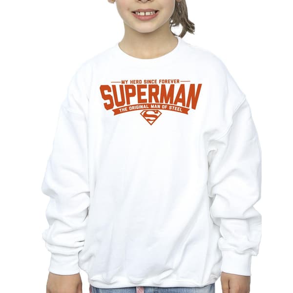 DC Comics Flickor Stålmannen Hero Pappa Tröja 3-4 År Vit White 3-4 Years