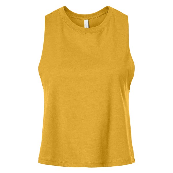 Bella + Canvas Dam/Kvinnor Racerback Cropped Sleeveless Tank Heather Mustard M