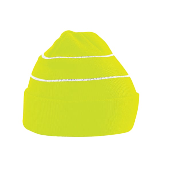 Beechfield Unisex Vuxen Stickad Hög Synlighet Mössa En Storlek Fluore Fluorescent Yellow One Size
