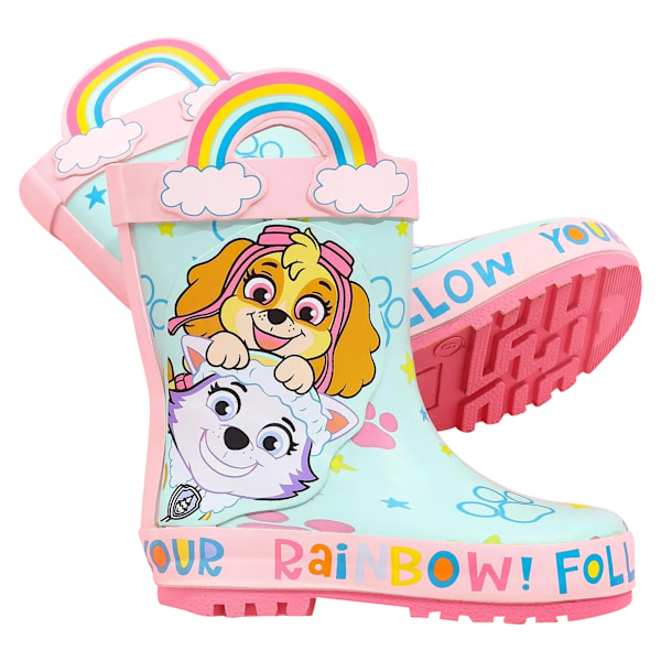 Paw Patrol Barn/Barn Skye & Everest Gummistövlar 8 UK Pink/Blue 8 UK Child