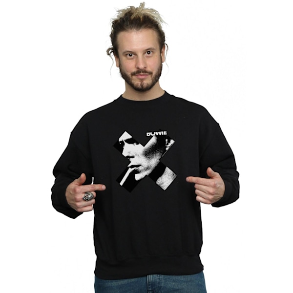 David Bowie Herr Cross Smoke Sweatshirt M Svart Black M
