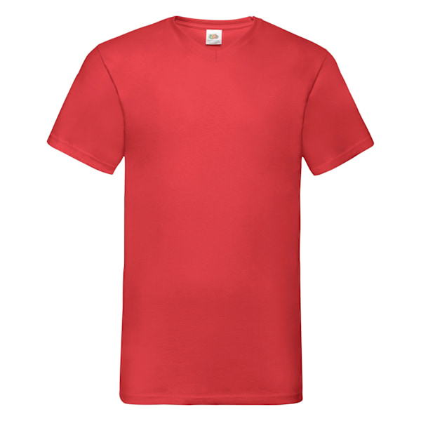 Fruit Of The Loom Mens Valueweight V-Neck, Kortärmad T-shirt Red L