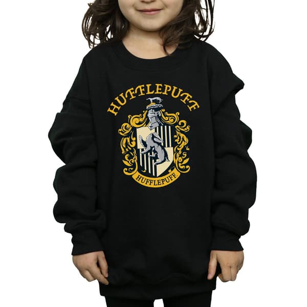 Harry Potter Flickor Hufflepuff Bomullströja 3-4 År Svart Black 3-4 Years