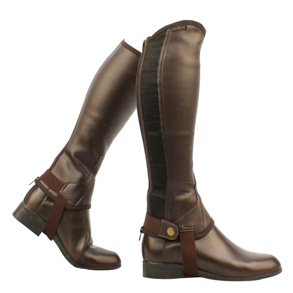 Saxon Unisex Equileather Half Chaps L Brun Brown L