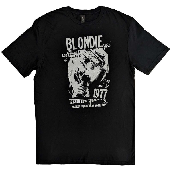 Blondie Unisex Vuxen 1977 Vintage bomull T-shirt XXL Svart Black XXL