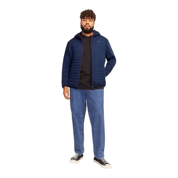 Jack And Jones Herr Quiltad Ribbad Mudd Plus Pufferjacka 4XL Navy Blazer 4XL