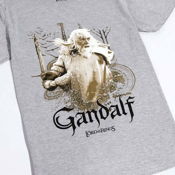 The Lord Of The Rings Gandalf Heather T-shirt L Grå/Matt Guld Grey/Dull Gold L