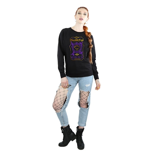 Harry Potter Dam/Kvinnor Chokladgrodor Färgad Etikett Sweatshirt Black M