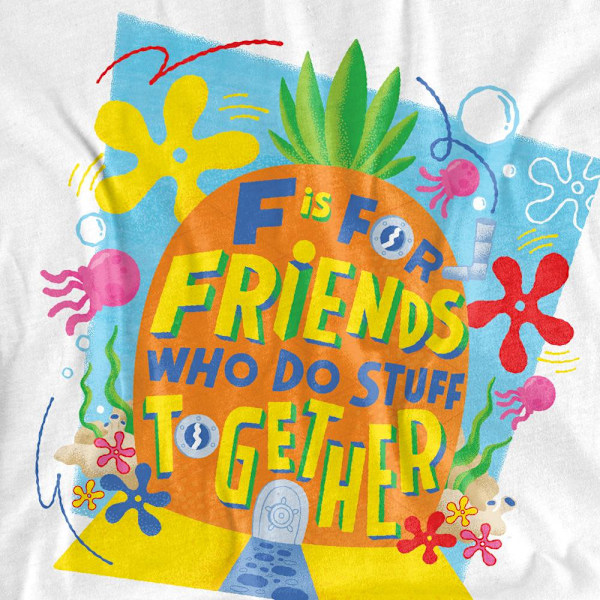 SvampBob Fyrkant Herr Vänner Ananas T-Shirt L Vit White L