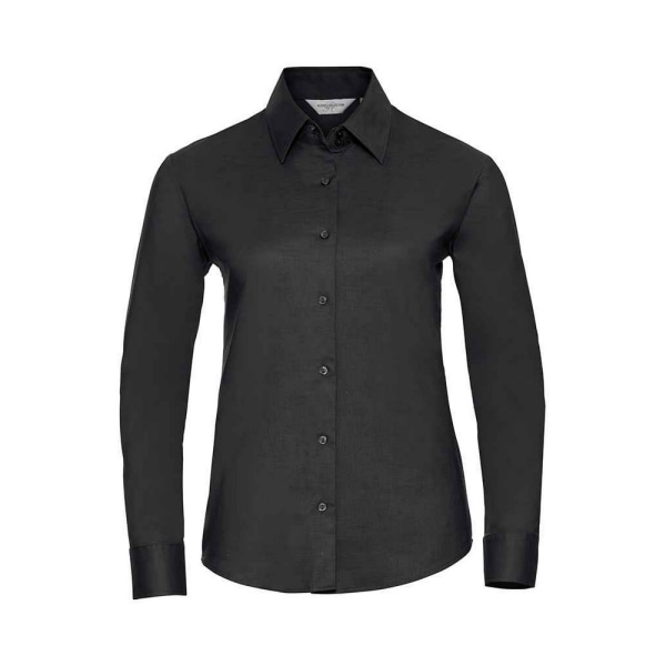 Russell Oxford lättskött långärmad skjorta för kvinnor/damer 4XL B Black 4XL