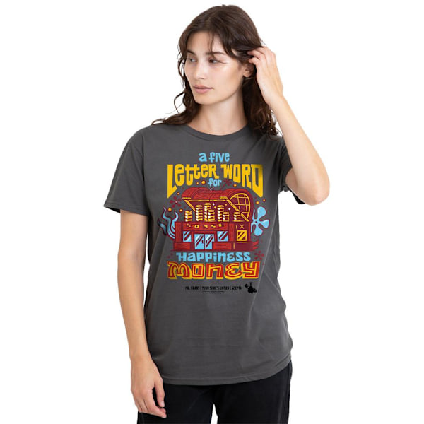 SvampBob Fyrkant Unisex Vuxen Pengar Herr Krabba T-Shirt S Cha Charcoal S