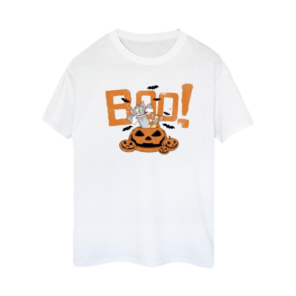 Tom & Jerry Dam/Damer Halloween Boo! Bomull Boyfriend T-Shi White 5XL