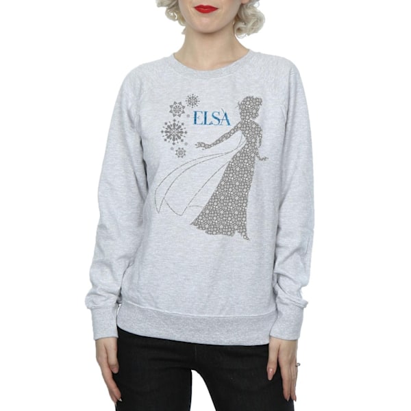 Disney Dam/Damer Frozen Elsa Jul Silhouette Sweatshirt White L