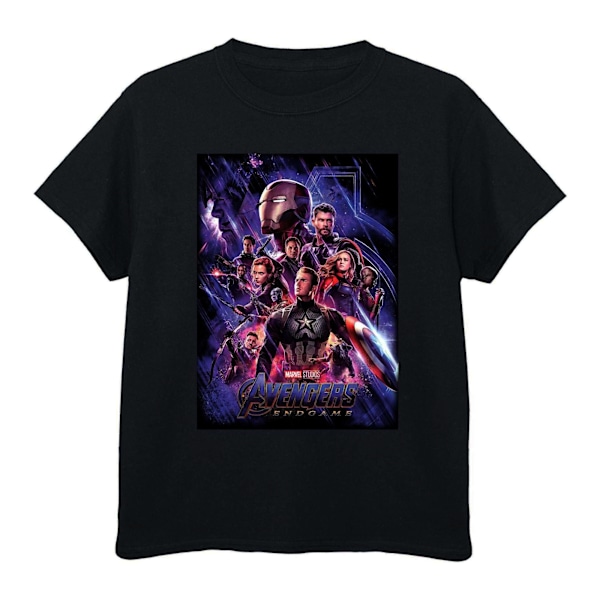 Avengers Endgame Pojkar Filmaffisch Bomulls T-shirt 7-8 År Svart Black 7-8 Years