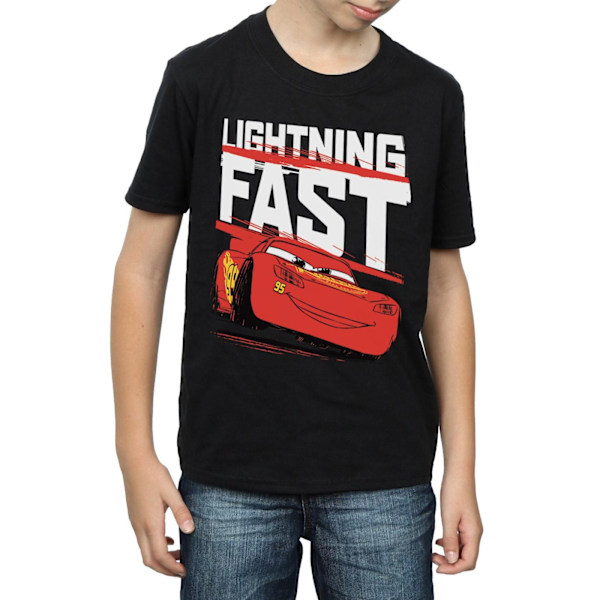 Cars Pojkar Lightning Fast Bomulls T-shirt 3-4 År Svart Black 3-4 Years