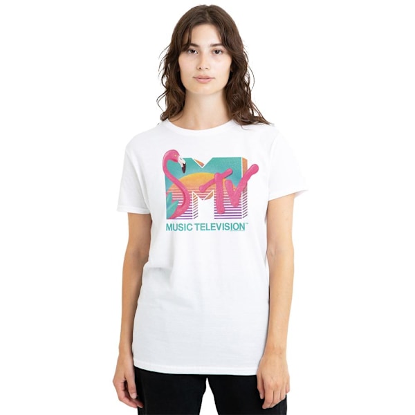 MTV Unisex Vuxen Flamingo Logotyp T-Shirt XL Vit White XL