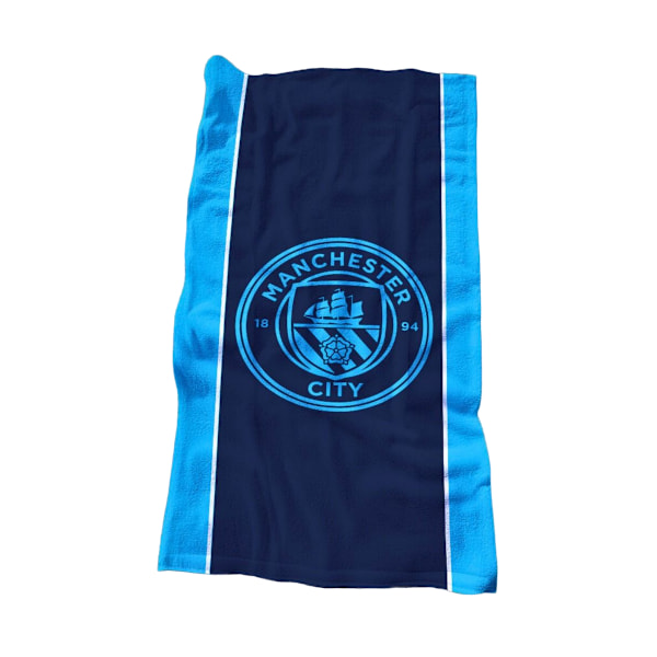 Manchester City FC Crest Bomull Strandhandduk One Size Blå Blue One Size