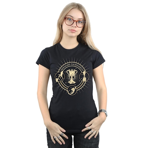 Harry Potter Dam/Kvinnor Triwizard Seal Bomull T-shirt M Svart Black M