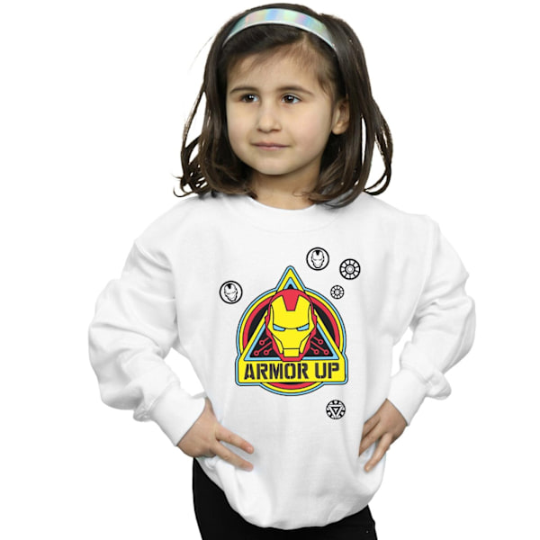 Marvel Girls Iron Man Armor Up Badge Sweatshirt 9-11 år Vit White 9-11 Years