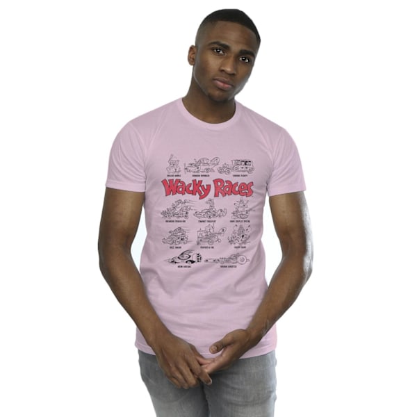Wacky Races Herr Car Lineup T-Shirt M Baby Pink Baby Pink M