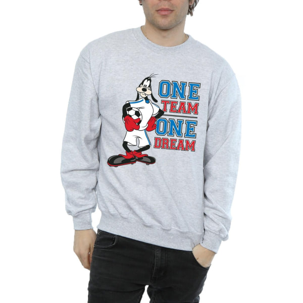 Disney Mens Goofy One Team One Dream Sweatshirt XXL Sports Grey Sports Grey XXL