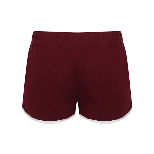 Skinni Fit Dam/Dam Retro Shorts 10 UK Bourgogne/Vit Burgundy/White 10 UK