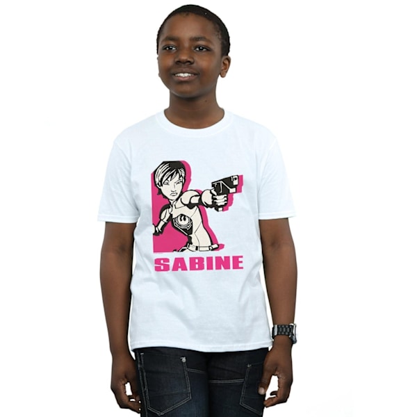 Star Wars Boys Rebels Sabine T-shirt 5-6 år Vit White 5-6 Years