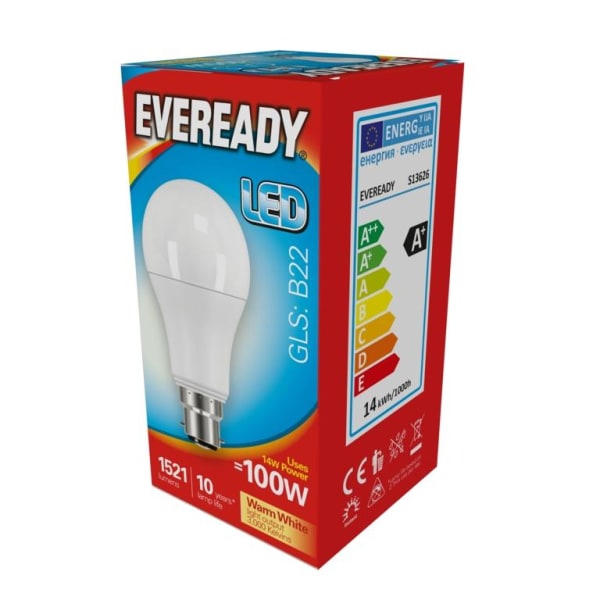 Eveready LED GLS B22 Lampa 14w Varmvit Warm White 14w